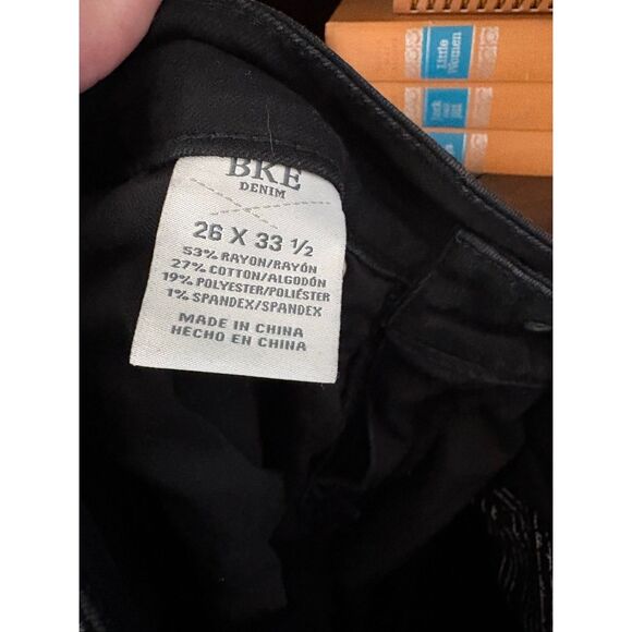 BKE Buckle Payton Black Universal Fit Mid-Rise Bootcut Stretch Jean Size 26 - Picture 7 of 9